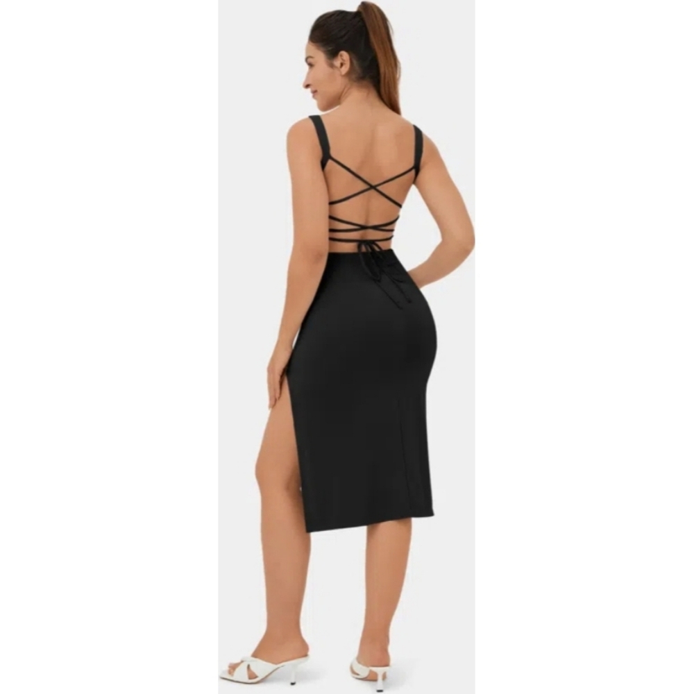 Halara Crisscross Back Goth Dress